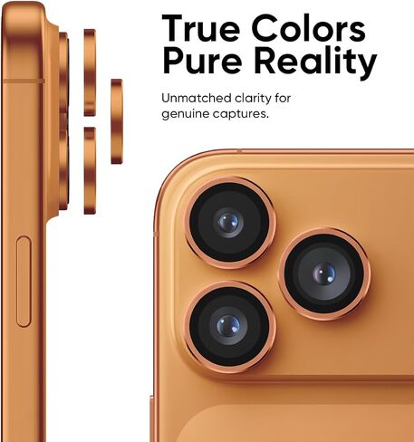 FLOLAB NanoArmour for iPhone 17 Pro Max/iPhone 17 Pro Camera Lens Protector - Anti-Reflective, Durable Tempered Glass with Aluminum Ring, TruColors, Ultra Clear, Easy Install - Deep Blue in Saudi Arabia
