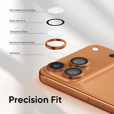 FLOLAB NanoArmour for iPhone 17 Pro Max/iPhone 17 Pro Camera Lens Protector - Anti-Reflective, Durable Tempered Glass with Aluminum Ring, TruColors, Ultra Clear, Easy Install - Deep Blue in Saudi Arabia