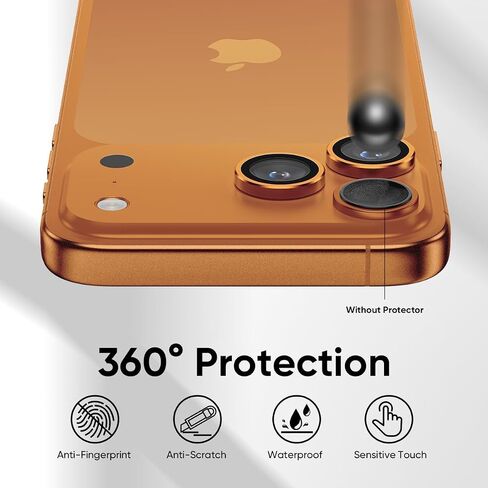 FLOLAB NanoArmour for iPhone 17 Pro Max/iPhone 17 Pro Camera Lens Protector - Anti-Reflective, Durable Tempered Glass with Aluminum Ring, TruColors, Ultra Clear, Easy Install - Deep Blue in Saudi Arabia