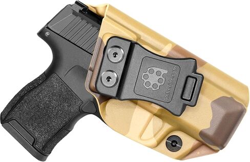 Sig P365 Holster IWB Kydex Custom Fit: Sig Sauer P365 / P365-SAS / P365X مسدس - داخل حزام الخصر المخفي - Adj. احتفاظ غير قادر و"Posi-Click" - بدون تآكل - بدون توتر - صنع في الولايات المتحدة الأمريكية بواسطة Amberide in Kuwait