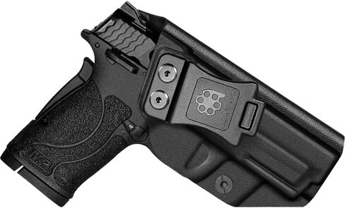 Amberide M&P 380 Shield EZ Holster، IWB Kydex حافظة حمل مخفية لـ Smith & Wesson M&P 380 Shield EZ .380 مسدس مع قدرة قابلة للتعديل والاحتفاظ بنقرة بوسي، تصميم نحيف مصنوع في الولايات المتحدة in Kuwait