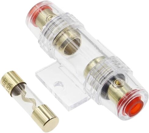 1Set Fuse Holder Block for Car Vehicle Subwoofer Audio in Line AMP Amplifier Cable Gauge Gold Plated(40A) in Saudi Arabia