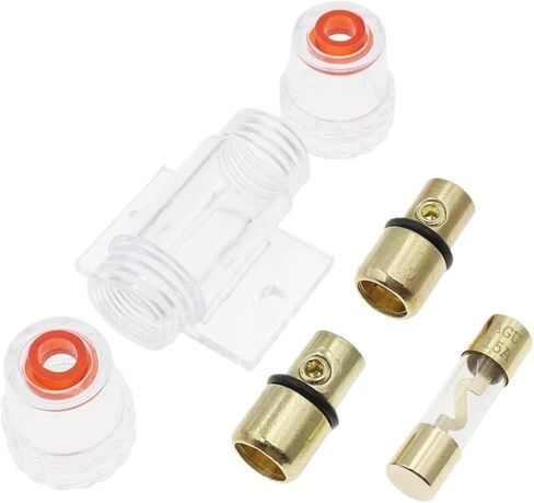 1Set Fuse Holder Block for Car Vehicle Subwoofer Audio in Line AMP Amplifier Cable Gauge Gold Plated(40A) in Saudi Arabia