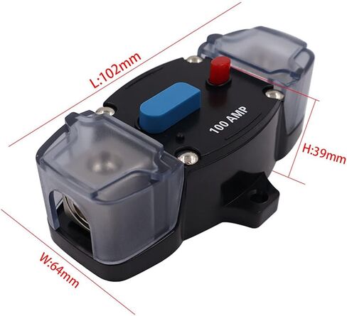 DC 12-48V Automatic Circuit Breaker Reset 50A 60A 80A 100A 150A 200A 250A 300A Car AGU Style Stereo Amplifier 4GA Fuse Holder(OneColor) in Saudi Arabia