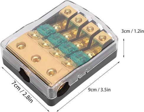 Mini ANL Fuse Holder 0 2 4 Gauge and 60 Amp Fuse for Car Audio Stereo Amplifier Boat Truck (3 Way) in Saudi Arabia