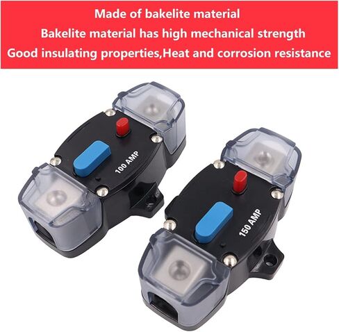 DC 12-48V Automatic Circuit Breaker Reset 50A 60A 80A 100A 150A 200A 250A 300A Car AGU Style Stereo Amplifier 4GA Fuse Holder(OneColor) in Saudi Arabia