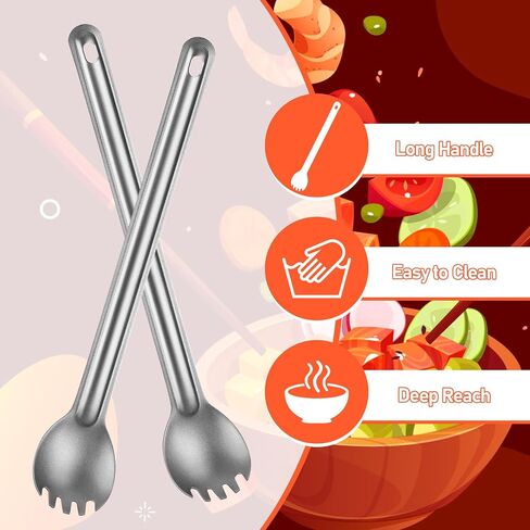 4 Pcs Titanium Long Handle Spork and Spoon 8.7 Inch Soup Spoon Ultralight Portabale Flatware Camping Spork Utensil for Outdoor Camping Backpacking Hiking Travel Picnic in Saudi Arabia