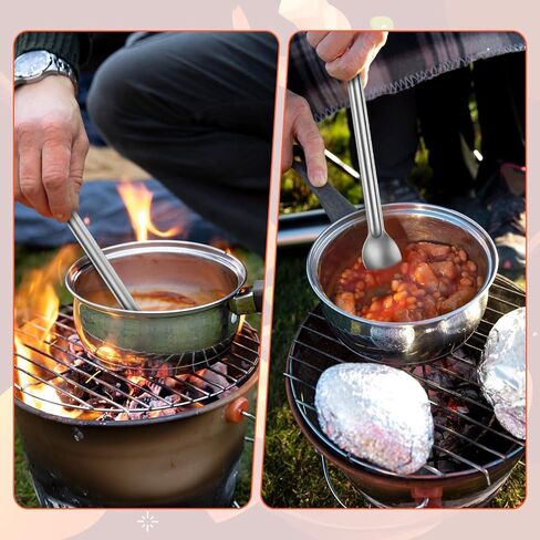 4 Pcs Titanium Long Handle Spork and Spoon 8.7 Inch Soup Spoon Ultralight Portabale Flatware Camping Spork Utensil for Outdoor Camping Backpacking Hiking Travel Picnic in Saudi Arabia