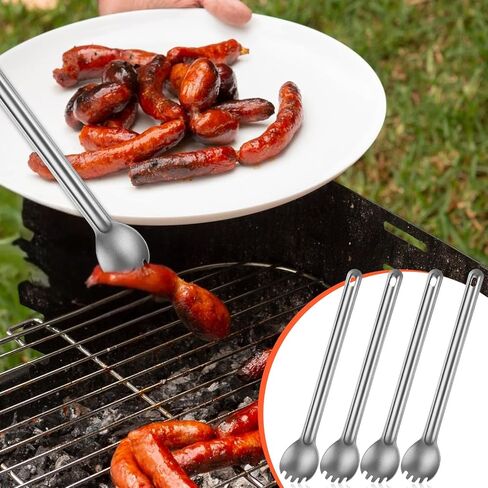 4 Pcs Titanium Long Handle Spork and Spoon 8.7 Inch Soup Spoon Ultralight Portabale Flatware Camping Spork Utensil for Outdoor Camping Backpacking Hiking Travel Picnic in Saudi Arabia