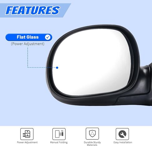 PZ Front Left & Right Side Manual Dual Glass Side View Door Mirror Compatible for 02-08 FORD E150 E250 E350 E450 E550 Club Wagon Econoline Super Duty Fits FO1320253 FO1321253 3C2Z17682FAA 3C2Z17683FAA in Saudi Arabia