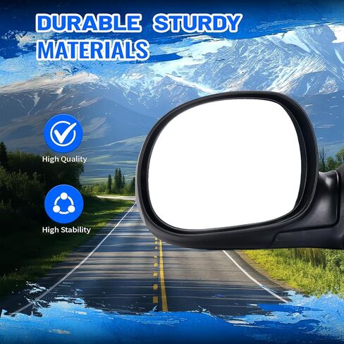PZ Front Left & Right Side Manual Dual Glass Side View Door Mirror Compatible for 02-08 FORD E150 E250 E350 E450 E550 Club Wagon Econoline Super Duty Fits FO1320253 FO1321253 3C2Z17682FAA 3C2Z17683FAA in Saudi Arabia