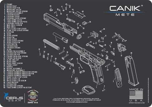 سجادة تنظيف مسدس Mete - رسم تخطيطي (عرض متفجر) متوافق مع مسدس Canik Mete Pistol 3 مم وسادة مبطنة تحمي جهازك الأسود in Saudi Arabia