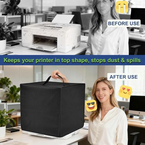 Printer Cover for HP Envy 6555e Wireless All-in-One Color Inkjet Printer, Waterproof Anti-Static Dustproof Thick Printer Dust Cover, Printer Accessories & Protector Case (Black) in Saudi Arabia