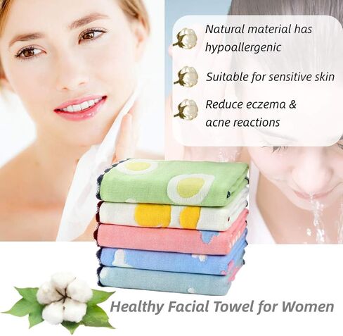 Muslin Baby Washcloths, Organic Muslin Cotton Face Towels, Natural Cotton Wipes for Newborn Sensitive Skin, Soft Bath Washcloths for Boys or Girls, 10 Pack, Christmas Gift in Kuwait