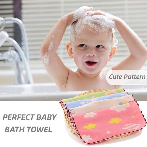 Muslin Baby Washcloths, Organic Muslin Cotton Face Towels, Natural Cotton Wipes for Newborn Sensitive Skin, Soft Bath Washcloths for Boys or Girls, 10 Pack, Christmas Gift in Kuwait