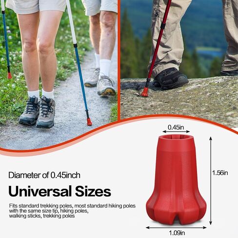 Generic 4 Pack Hiking Pole Tips, Rubber, Wear Tear Resistant, for Trekking Poles, Walking Sticks, Hiking Canes in Saudi Arabia