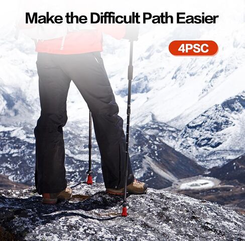 Generic 4 Pack Hiking Pole Tips, Rubber, Wear Tear Resistant, for Trekking Poles, Walking Sticks, Hiking Canes in Saudi Arabia