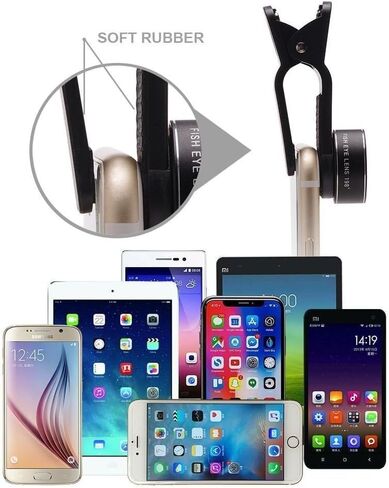 5 in 1 Phone Camera Lens Kit, 2X Optical Zoom Telephoto Lens & 198° Fisheye Lens & 0.63x Wide Angle Lens & 15x Macro Lens & CPL Lens for iPhone, Samsung and More in Saudi Arabia