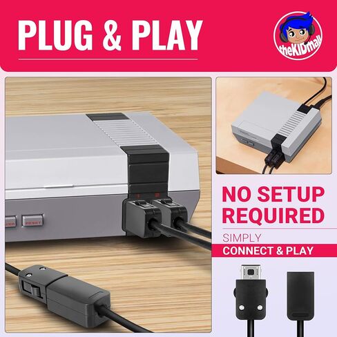 حزمة TheKidMall مكونة من 2 كابلات تمديد لوحدة التحكم متوافقة مع Nintendo NES Classic (نظام نينتندو الترفيهي) - 9 أقدام و8 بوصات (3 أمتار) حزمة من 2 | سلك تمديد طويل in Saudi Arabia