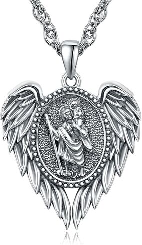 925 Sterling Silver Cross Crucifix Pendant Necklace for Men Women Saint Medal Christian Religious Necklace for Men in Saudi Arabia