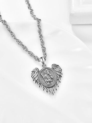 925 Sterling Silver Cross Crucifix Pendant Necklace for Men Women Saint Medal Christian Religious Necklace for Men in Saudi Arabia