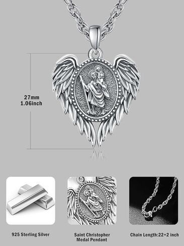 925 Sterling Silver Cross Crucifix Pendant Necklace for Men Women Saint Medal Christian Religious Necklace for Men in Saudi Arabia
