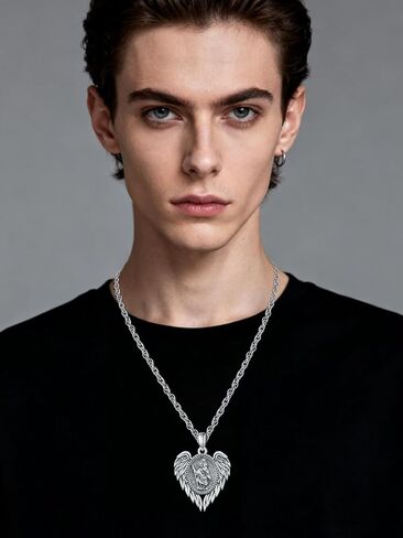 925 Sterling Silver Cross Crucifix Pendant Necklace for Men Women Saint Medal Christian Religious Necklace for Men in Saudi Arabia