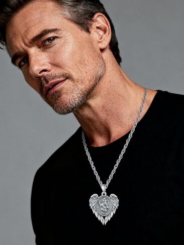 925 Sterling Silver Cross Crucifix Pendant Necklace for Men Women Saint Medal Christian Religious Necklace for Men in Saudi Arabia