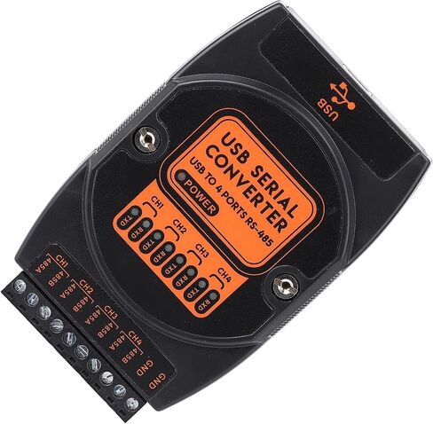 USB to 485 Serial Port Converter Industrial Grade 4 Way Independent COM Interface Cable with Thunder Protection for Harsh Environments ABS Material 110x72x26mm in Saudi Arabia