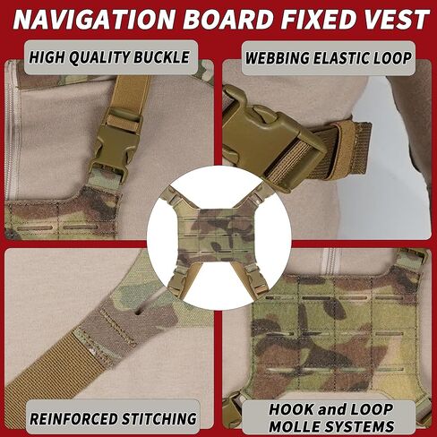 سترة تلاعب الصدر للهاتف التكتيكي 500D نايلون مول متوافق مع حامل اللوحة مع حامل الهاتف، حزام قابل للتعديل in Kuwait