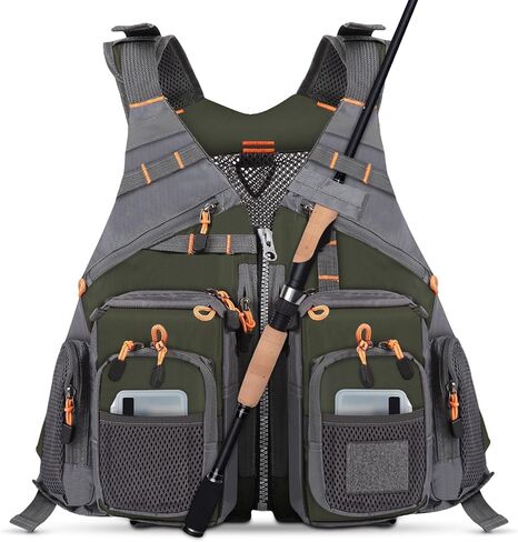 Fly Fishing Vest Oxford Cloth Adjustable Strap Breathable Multi Pockets Utility Fishing Vest for Men and Women in Saudi Arabia