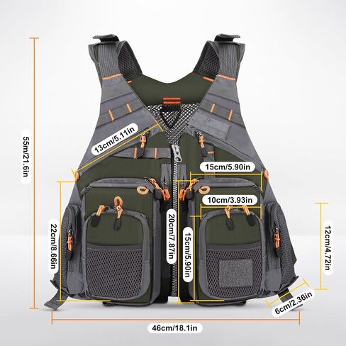 Fly Fishing Vest Oxford Cloth Adjustable Strap Breathable Multi Pockets Utility Fishing Vest for Men and Women in Saudi Arabia