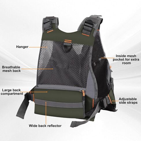 Fly Fishing Vest Oxford Cloth Adjustable Strap Breathable Multi Pockets Utility Fishing Vest for Men and Women in Saudi Arabia