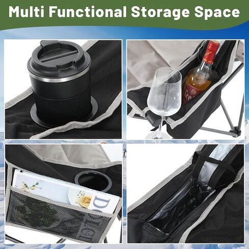 Nice C Heated Double Camping Chair with Canopy, Heated Outdoor Sports Folding Chair with Battery, Portable Padded Umbrella Chairs with Shade, Cup Holder, Cooler Bag, Loveseat for Lawn, Outdoors in Saudi Arabia