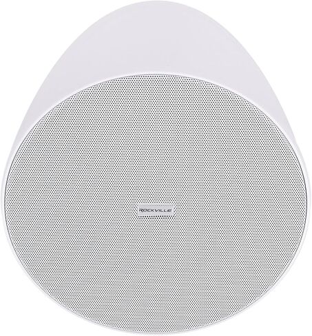 Rockville Bundle: (8) PEN-80T White 8" 70V 40W Hanging Pendant Speaker Bundle with RCS350-6 350 Watt 6 Zone 70v Amplifier/Bluetooth for Commercial/Restaurant use (9 Items) in Saudi Arabia
