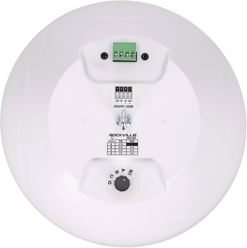 Rockville Bundle: (8) PEN-80T White 8" 70V 40W Hanging Pendant Speaker Bundle with RCS350-6 350 Watt 6 Zone 70v Amplifier/Bluetooth for Commercial/Restaurant use (9 Items) in Saudi Arabia