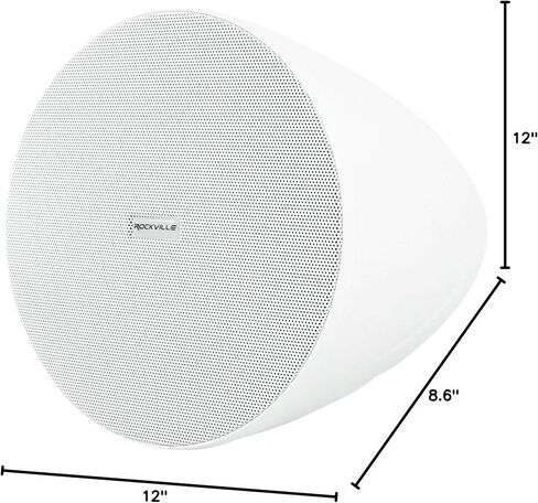 Rockville PEN-65T White 6.5" 70V/100V/8-Ohm Hanging Pendant Speakers, Crisp Audio, Simple Setup, Sturdy Design, Perfect for Offices and Cafes (6 Item) in Saudi Arabia