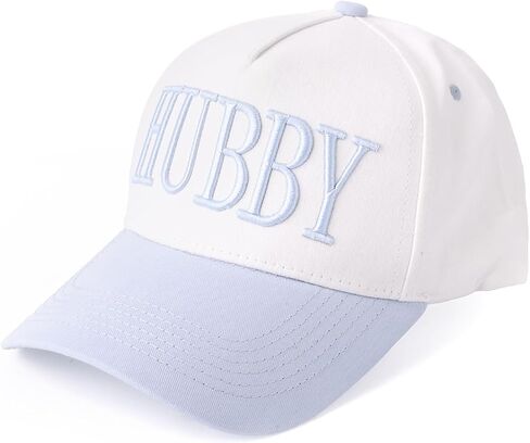 Wifey Hat, Wifey Embroidered Hat Adjustable Couples Baseball Cap for Wedding Anniversary Engagement Mr & Mrs Gifts for Women (White, Blue) in Saudi Arabia