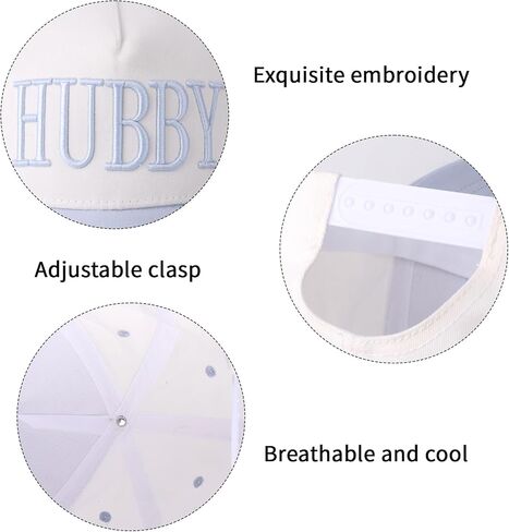 Wifey Hat, Wifey Embroidered Hat Adjustable Couples Baseball Cap for Wedding Anniversary Engagement Mr & Mrs Gifts for Women (White, Blue) in Saudi Arabia