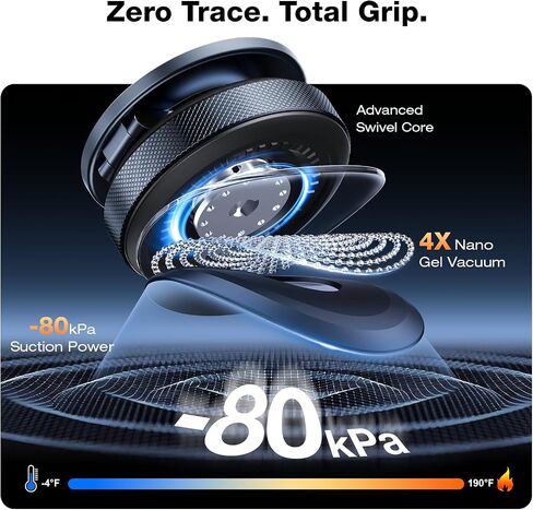Magnetic Phone Holder for Car, Aerospace Aluminum iPhone Mount with 3200gf Magnet & 80LBS Vacuum Suction, 360° Adjustable Dashboard Mount Compatible with MagSafe iPhone 17 Pro Max/16/15/14/13 in Saudi Arabia