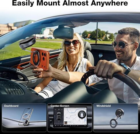 Magnetic Phone Holder for Car, Aerospace Aluminum iPhone Mount with 3200gf Magnet & 80LBS Vacuum Suction, 360° Adjustable Dashboard Mount Compatible with MagSafe iPhone 17 Pro Max/16/15/14/13 in Saudi Arabia