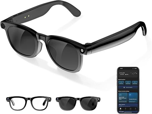 AI Smart Glasses with HD Camera,AI Real-Time Translation, Bluetooth 5.3 Audio for Photos & Videos, Assistant Conversation, Suitable for Vlogging,Cycling, Hiking Travel, Business in Saudi Arabia
