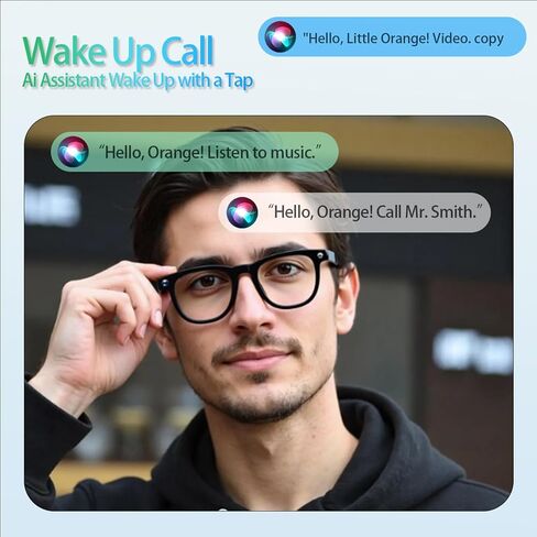 AI Smart Glasses with HD Camera,AI Real-Time Translation, Bluetooth 5.3 Audio for Photos & Videos, Assistant Conversation, Suitable for Vlogging,Cycling, Hiking Travel, Business in Saudi Arabia
