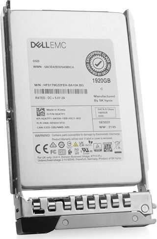 Dell 0GKTF1 1.92TB SATA 6Gb/s 3D TLC 2.5in PowerEdge Entrprise SSD for R440 R7525 T550 C6525 R860 T560 C6520 MX840c R650 R650xs R6515 GKTF1 G14 G15 G16 in Saudi Arabia