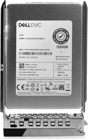 Dell 0GKTF1 1.92TB SATA 6Gb/s 3D TLC 2.5in PowerEdge Entrprise SSD for R440 R7525 T550 C6525 R860 T560 C6520 MX840c R650 R650xs R6515 GKTF1 G14 G15 G16 in Saudi Arabia