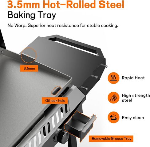 موقد وشواية البروبان 3 في 1 من Veralune مع إشعال ومنظم، شواية غاز محمولة قوية بقدرة 225,000 وحدة حرارية بريطانية مع رف تخزين، عجلات محمولة للطهي في الفناء الخلفي والشواء والقلي والغليان in Kuwait