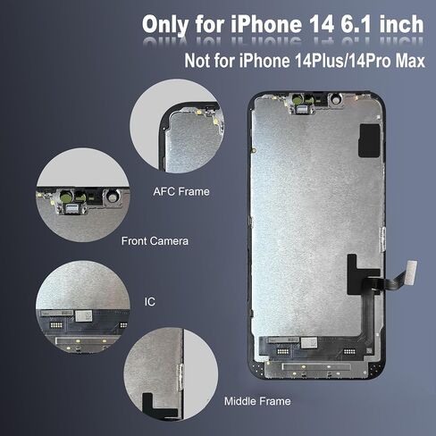 بديل شاشة LCD لهاتف iPhone 13 مقاس 6.1 بوصة (موديل A2633 A2482 A2631 A2634 A2635) شاشة لمس مجمعة رقمية، مع أداة إصلاح مجموعة الإطار in Kuwait
