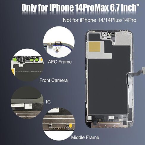 بديل شاشة LCD لهاتف iPhone 13 مقاس 6.1 بوصة (موديل A2633 A2482 A2631 A2634 A2635) شاشة لمس مجمعة رقمية، مع أداة إصلاح مجموعة الإطار in Kuwait