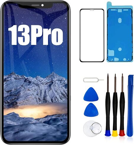 بديل شاشة LCD لهاتف iPhone 13 مقاس 6.1 بوصة (موديل A2633 A2482 A2631 A2634 A2635) شاشة لمس مجمعة رقمية، مع أداة إصلاح مجموعة الإطار in Kuwait