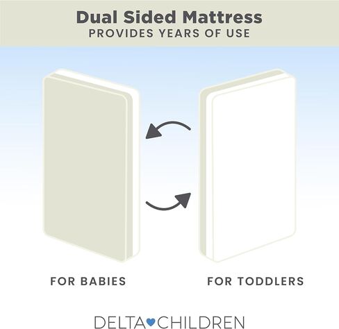 Delta Children Summer Breeze Mattress - Breathable Baby Crib & Toddler Mattress with Cloud Core - Machine Washable Cover - GREENGUARD Gold – Waterproof - Sustainably Sourced Core, Apricot/White in Saudi Arabia